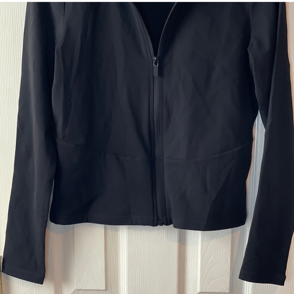 FLX Full Zip Jacket Women's Medium Black Stretch Travel Leisure Mock Neck New - Picture 7 of 12